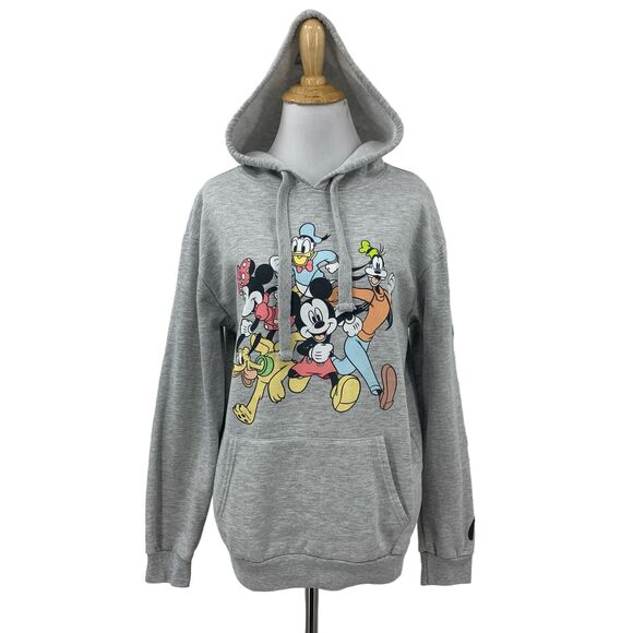 Disney Hoodie Womens XS Junior Girl M Gray Mickey Mouse Fleece Sweatshirt *READ - Picture 1 of 13